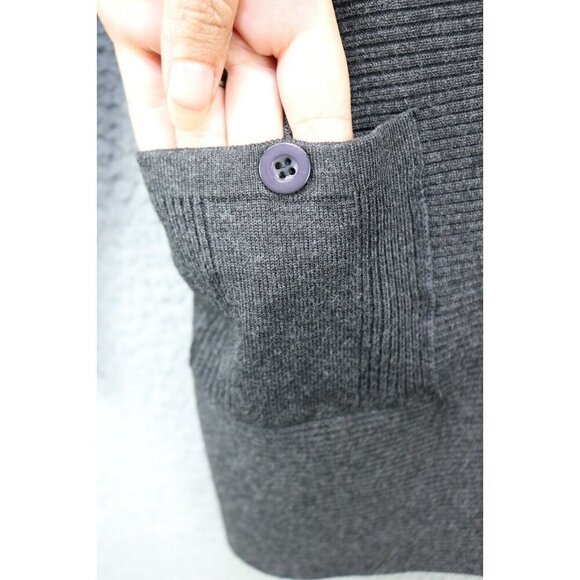 Premise Gray Long Open Front Cardigan-Size Small-Pockets - Picture 3 of 11